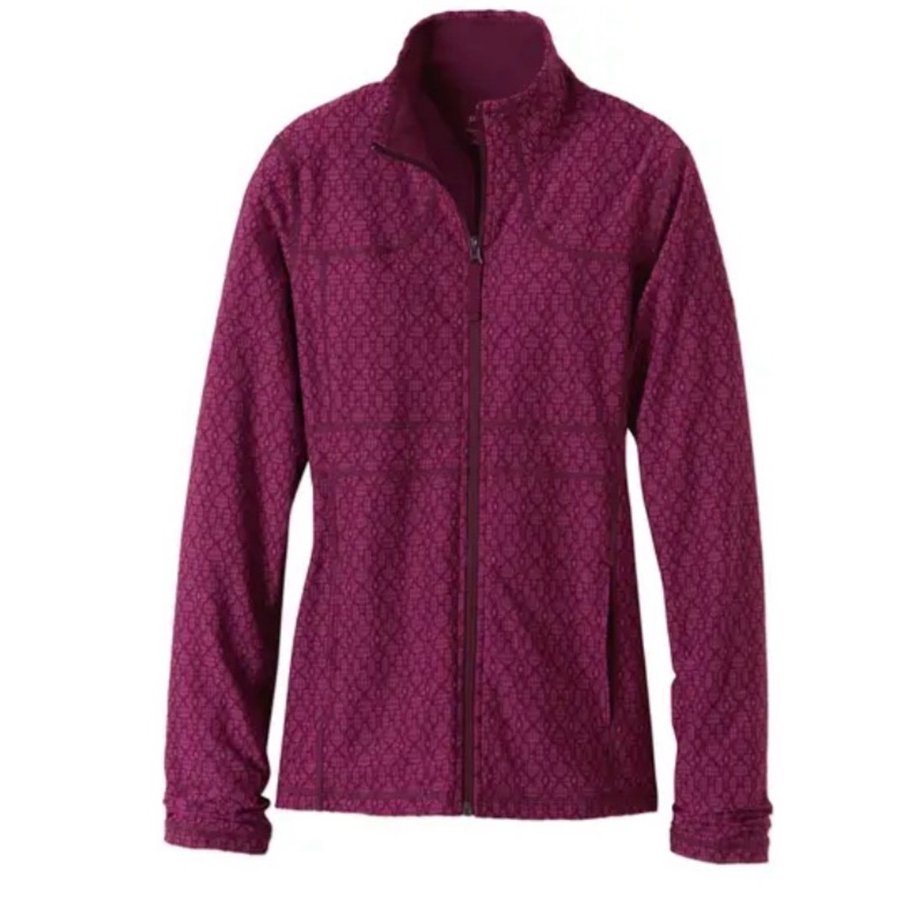 prAna Women's Reeve Full Zip Jacket in a Viola Jacquard pattern